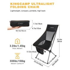 King Camp Kempingová skladacia stolička Ultra - vysoká
