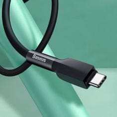 BASEUS Odolný kábel USB – USB typu C 3 A 1 m 480 Mb/s čierny (CATGJ-01)