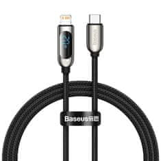 BASEUS USB Type C - Lightning 20W rýchlonabíjací dátový kábel Power Delivery s displejom s meračom výkonu 1m