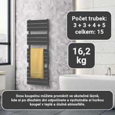 shumee AQUAMARIN Vertikálny kúpeľňový radiátor, 1500 x 450 mm