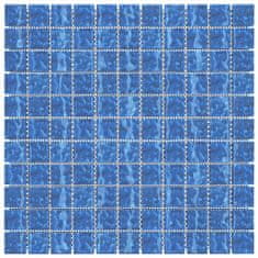 Vidaxl Mozaikové dlaždice 11 ks, modré 30x30 cm, sklo