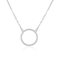 Beneto Oslnivý strieborný náhrdelník so zirkónmi AGS1169/47