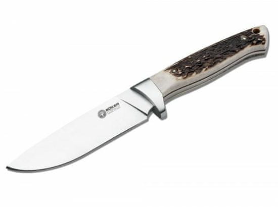 Böker Arbolito 02BA351H Hunter Stag lovecký nôž 12 cm, paroh, kožené puzdro