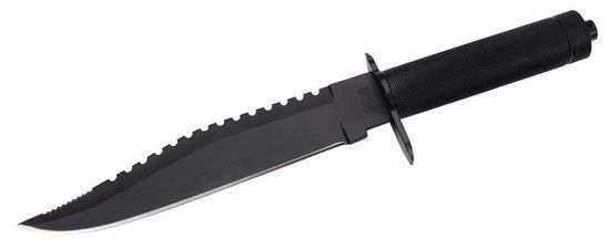 Herbertz 101122 nôž na prežitie 21,9 cm, čierna, hliník, kožené puzdro