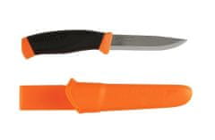 Morakniv 11829 Companion F Serrated všestranný nôž 10,4 cm, oranžovo-čierna, plast, guma, puzdro