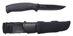 Morakniv 12351 Companion Tactical taktický nôž 10,4 cm, celočierny, plast, guma, puzdro MOLLE