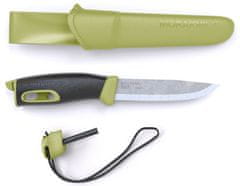 Morakniv 13570 Companion Spark Green vonkajší nôž 10,4 cm, zeleno-čierna, TPE, puzdro, s kresadlom