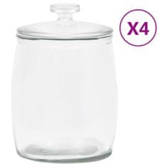 Vidaxl Skladovacie sklenené poháre s viečkami 4 ks 8000 ml
