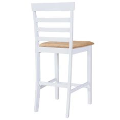 Vidaxl Biely drevený barový stôl a 4 barové stoličky