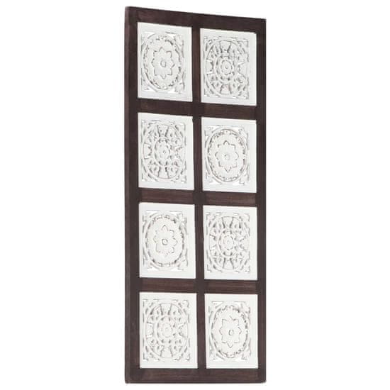 Vidaxl Ručne vyrezávaný nástenný panel, MDF, 40x80x1,5 cm, hnedá a biela