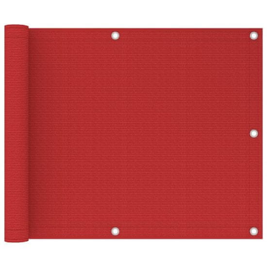 Vidaxl Balkónová markíza červená 75x300 cm HDPE