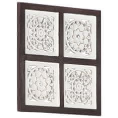 Vidaxl Ručne vyrezávaný nástenný panel, MDF, 40x40x1,5 cm, hnedá a biela