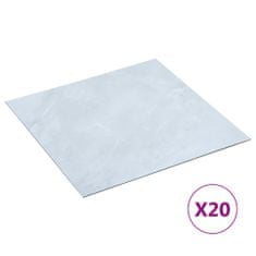 Vidaxl Samolepiace podlahové dosky 20 ks PVC 1,86 m2 biely mramor