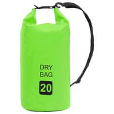 Vidaxl Suchá taška zelená 20 l PVC
