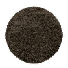 Ayyildiz Kusový koberec Fluffy Shaggy 3500 brown kruh 80x80 (priemer) kruh