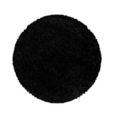 Ayyildiz Kusový koberec Sydney Shaggy 3000 black kruh 80x80 (priemer) kruh