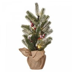 EMOS LED vianočný stromček, 52 cm, 3 × AA, vnútorný, teplá biela, časovač