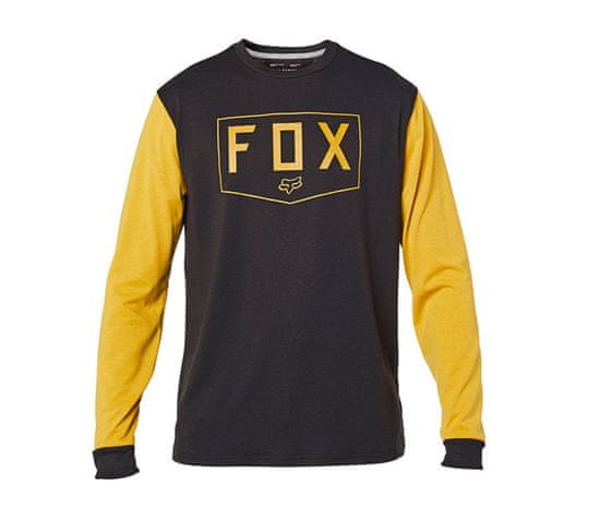 FOX tričko Shield Ls Tech black/yellow