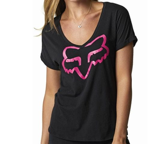 FOX Dámske tričko Boundary Ss Top - Black / Pink