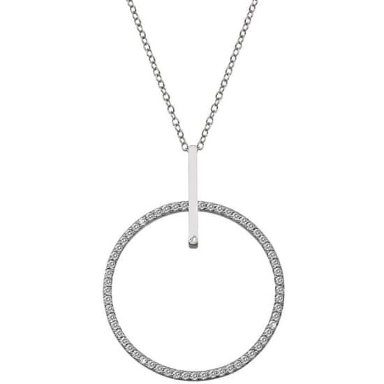 Hot Diamonds Strieborný náhrdelník s pravým diamantom Flora DP717 (retiazka, prívesok)