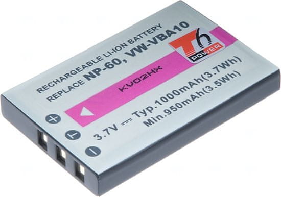 Batéria T6 Power pre Hewlett Packard Photosmart R607 Gwen, Li-Ion, 3,7 V, 1000 mAh (3,7 Wh), čierna