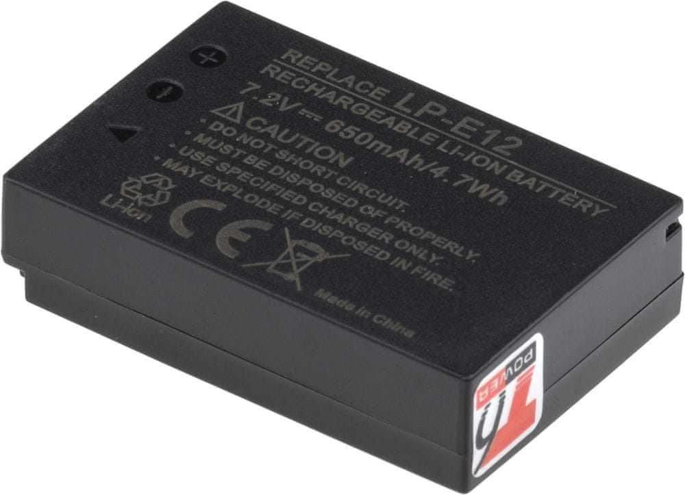 Batéria T6 Power pre Canon EOS M, Li-Ion, 7,2 V, 650 mAh (4,7 Wh), čierna