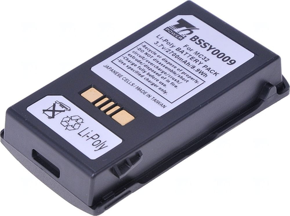 T6 power Batéria pre skener čiarových kódov Zebra BTRY-MC320101, Li-Poly, 3,7 V, 2700 mAh (9,9 Wh), čierna