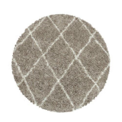 Ayyildiz Kusový koberec Alvor Shaggy 3401 beige kruh