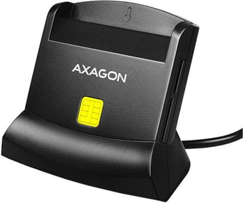 Axagon CRE-SM2 USB externá čítačka 4-slot Smart card/ID card (eObčianka) čítačka kariet microSD SD bankové kreditné debetné platobné karty 