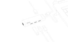 EPICO USB Type-C HUB SLIM (4K HDMI & Ethernet) 9915112100019, strieborný, čierny kábel