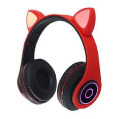 Alum online Bezdrôtové slúchadlá s mačacími ušami - MG B39, červené