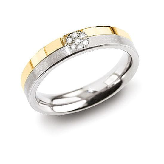 Boccia Titanium Úžasný prsteň z titánu s diamantmi 0129-06