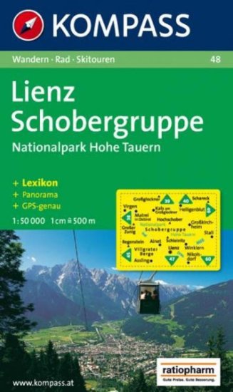 World Maps KOMPASS 48 Lienz, Schobergruppe, NP Hohe Tauern 1:50t turistická mapa