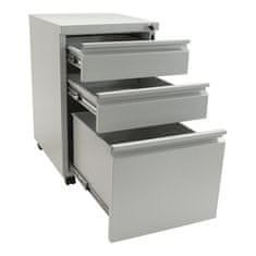 Rottner mobilný zásuvkový kontajner sivý | Cylindrický zámok | 38.1 x 64 x 48.3 cm