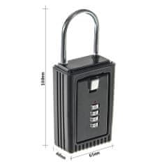 Rottner Keybox-1 box na kľúče čierny | Mechanický kombinačný zámok | 6.5 x 16 x 4 cm