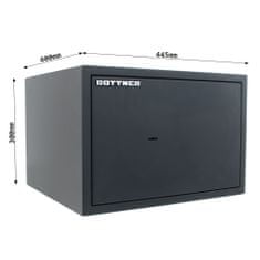 Rottner PowerSafe 300 nábytkový trezor antracit | Trezorový zámok na kľúč | 44.5 x 30 x 40 cm