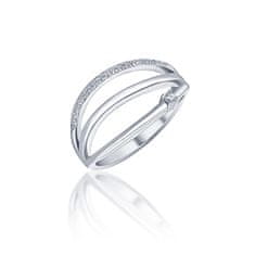 JVD Elegantný strieborný prsteň so zirkónmi SVLR0393XH2BI (Obvod 52 mm)