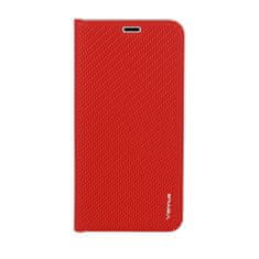 Vennus Flipové puzdro Carbon s rámčekom pre Iphone 12 Pro Max červené