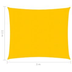 Vidaxl Slnečná clona, 160 g/m2, žltá, 2,5x3 m, HDPE