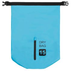 Vidaxl Suchá taška modrá 15 l PVC