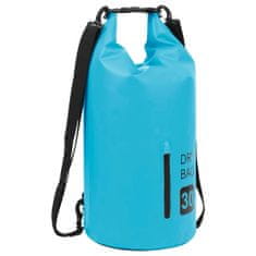 Vidaxl Suchá taška so zipsom modrá 30 l PVC