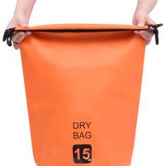 Vidaxl Suchá taška oranžová 15 l PVC