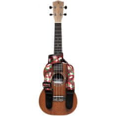 Stagg STE UKEFLOW RED, popruh pro ukulele, červený/zelený