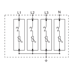 Tracon Electric Zvodič prepätia AC typ T1+T2 ESPD1+2-12.5-4P