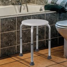 HomeLife Kúpeľňová stolička výškovo staviteľná SVS21, biela