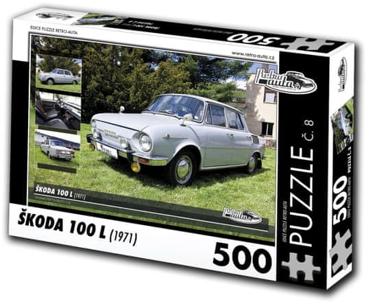 RETRO-AUTA© Puzzle č. 8 Škoda 100 L (1971) 500 dielikov