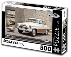 RETRO-AUTA© Puzzle č. 45 Škoda 440 (1958) 500 dielikov