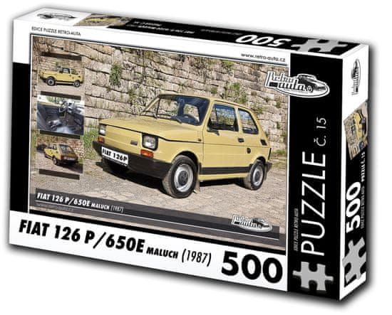 RETRO-AUTA© Puzzle č. 15 Fiat 126 P/650E Maluch (1987) 500 dielikov