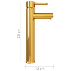 Vidaxl Kúpeľňová batéria zlatá 12x30 cm