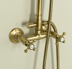 Reitano Rubinetteria , ANTEA sprchový stĺp k napojeniu na batériu, hlavová a ručná sprcha, bronz, SET036